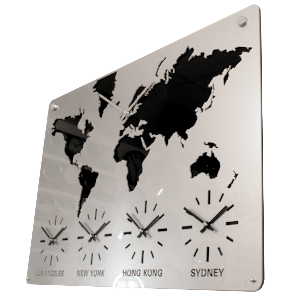  Acrylic Map Timezone Wall Clock